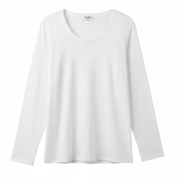 NWOT | 2 Pack White Scoop Neck Basic Long Sleeve Tee T-Shirt | 2XL - Picture 1 of 5